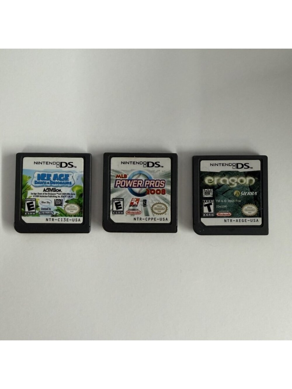 Nintendo Ice Age Dawn of the Dinosaurs, MLB Power Pros 2008, Eragon Video Game